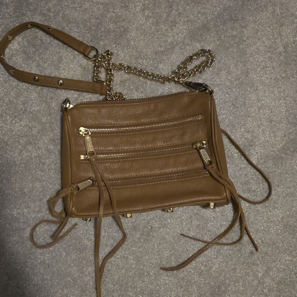 Rebecca Minkoff Tan Brown Leather Crossbody Bag